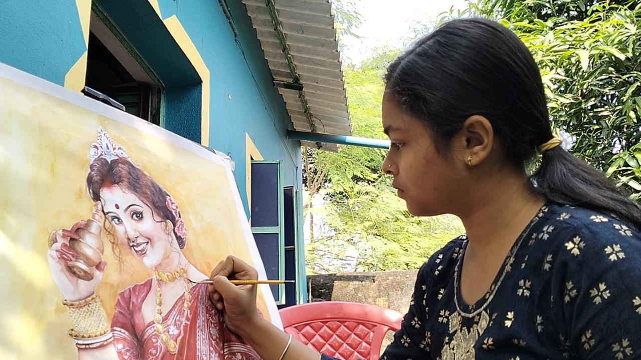 ছবি আঁকায় রাজ্যে দ্বিতীয় বাঁকুড়ার অণ্বেষা